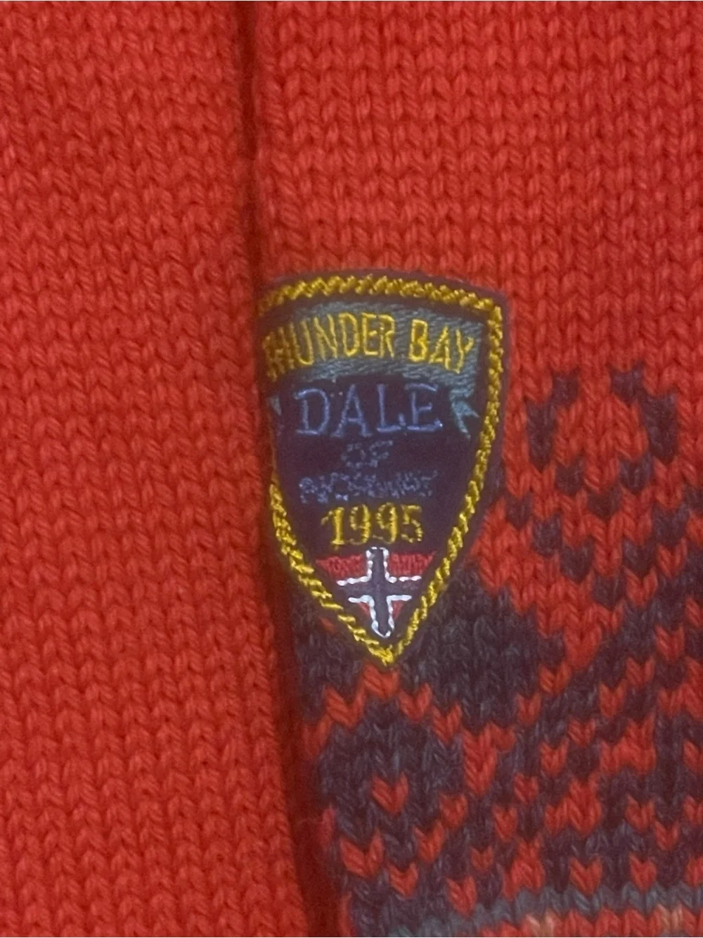 Dale Of Norway Red 100% Wool Vintage 1995 Thunder Bay Men Sweater Sz L